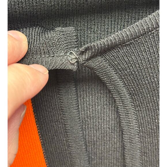 MTWT 9-5 Sweater, Black Rayon Blend Cardigan, Blocks of Color, Women's Size S - Picture 3 of 5